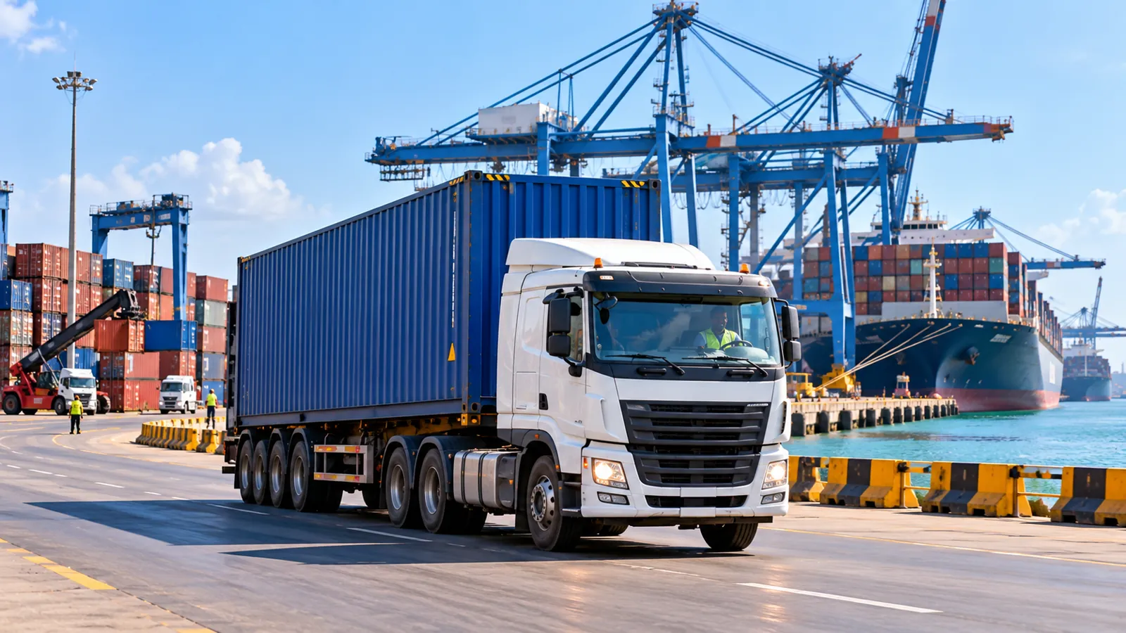 A container truck leaving the port of Mombasa
